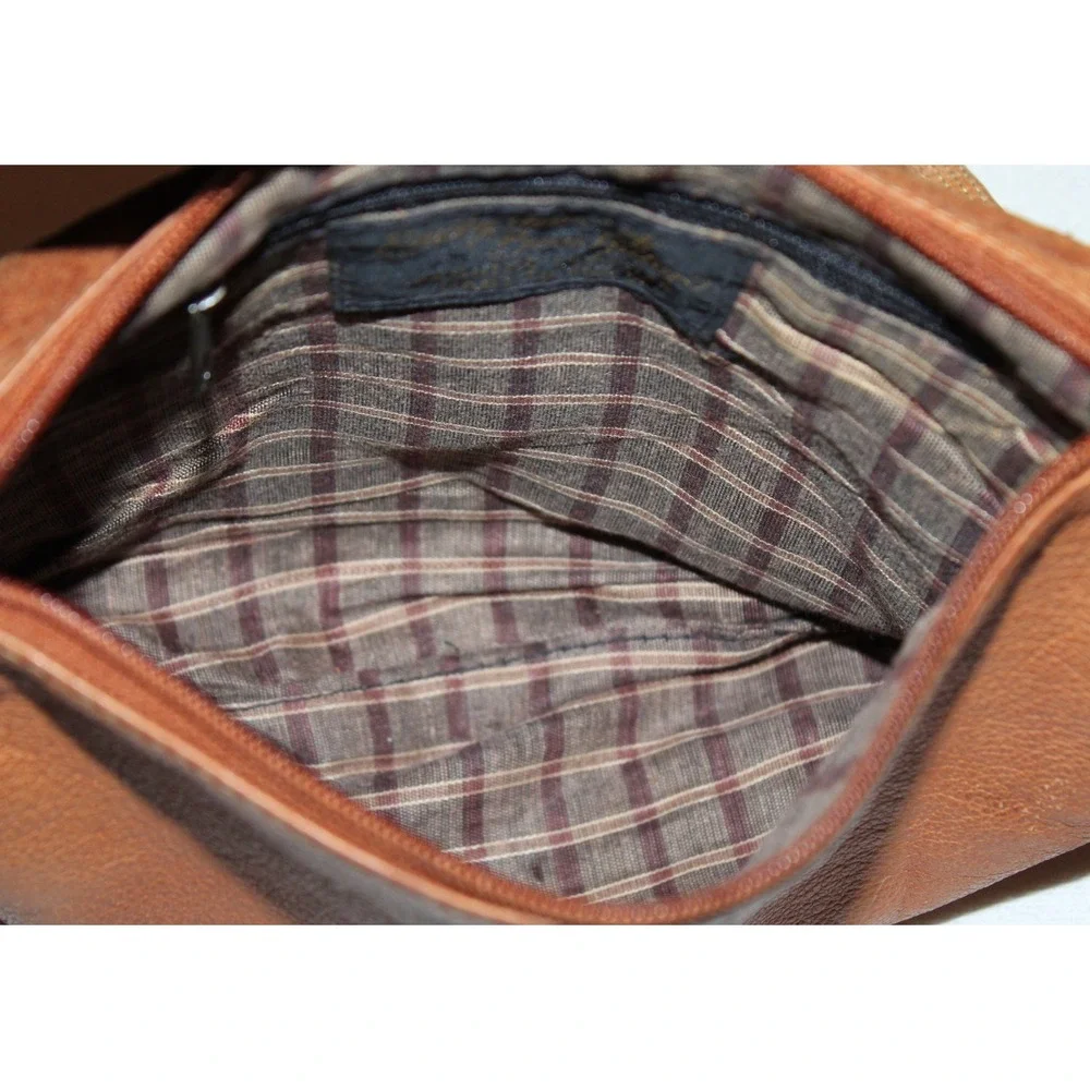 VTG Emily Ann of Boca Raton women's handbag purse brown leather with‎ flap India